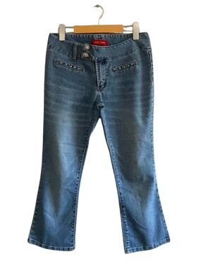 Vigor Jeans Vintage Y2K Light Blue Low Rise Flare Capri - Size Medium EUC